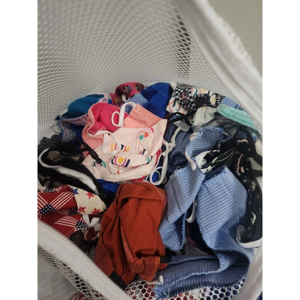 Bulk Lot Reusable Cloth Face Masks Assorted Patterns Old Navy Mesh Laundry Bag